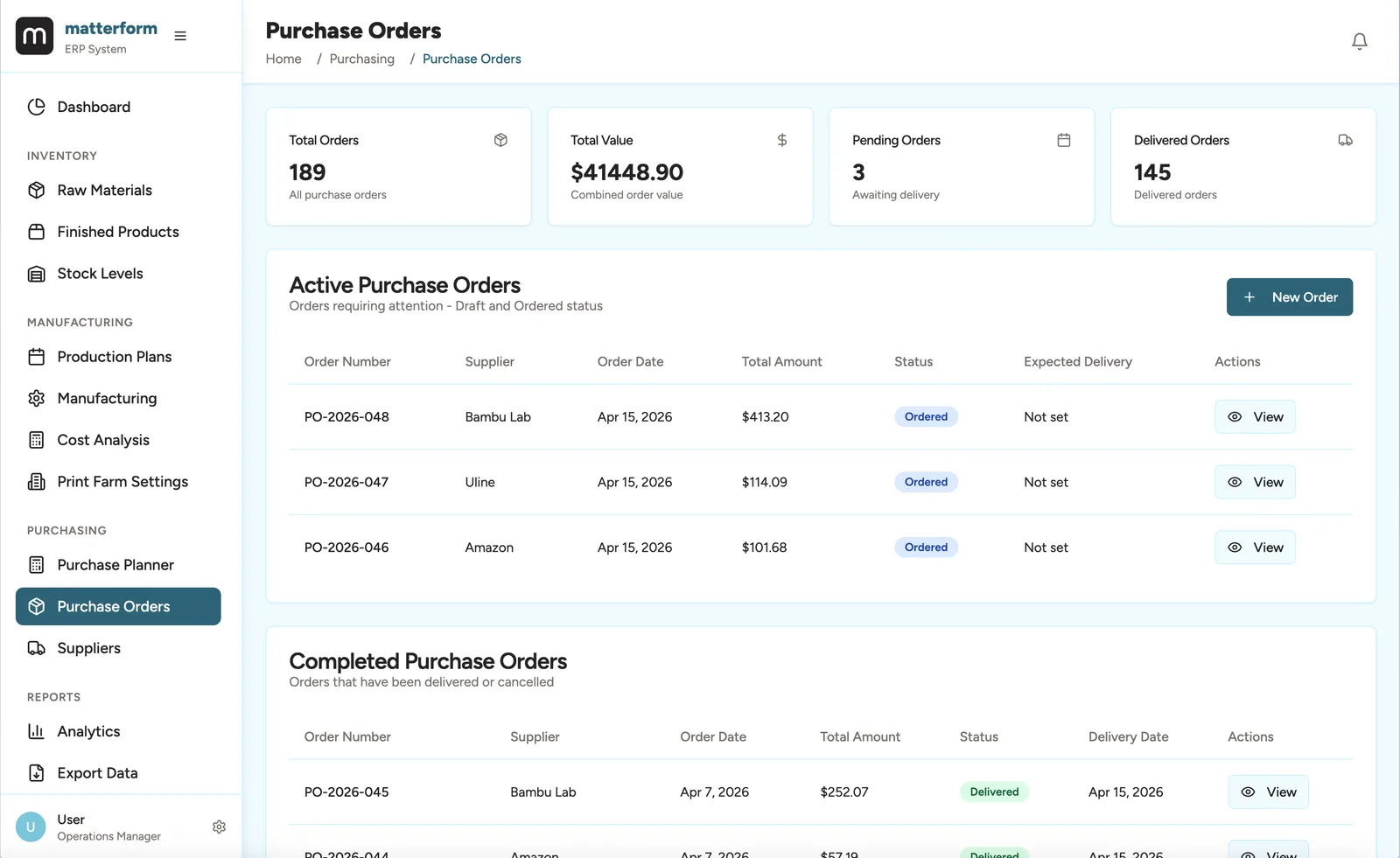 ERP purchasing